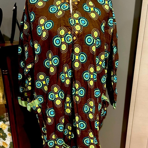 African Men's Clothing Traditional 2 Piece Embroidered Suit Shirt Pants - Picture 8 of 8